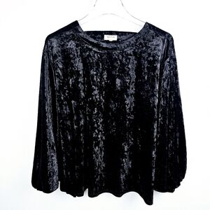 World Market Black Velvet Bat Wing Shirt